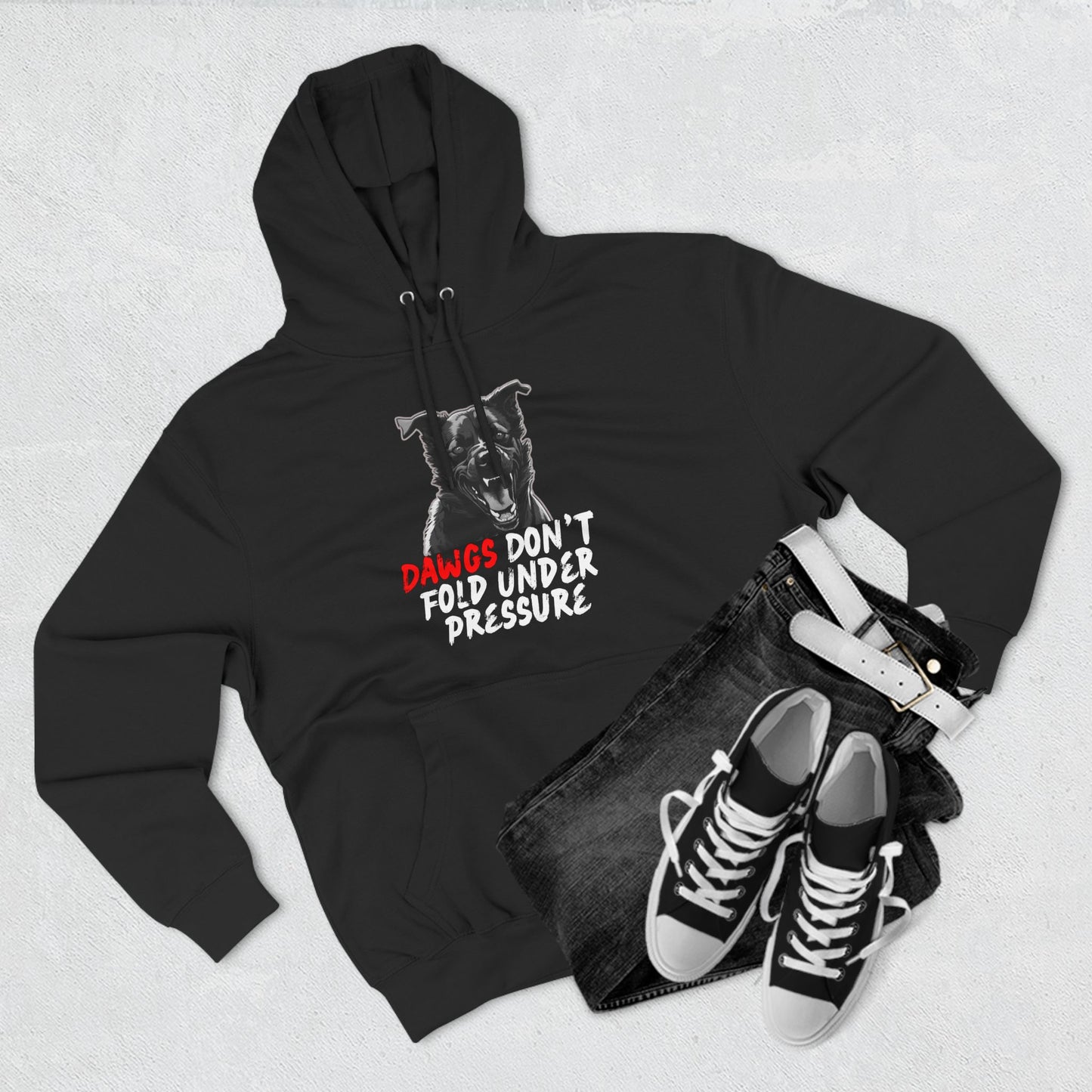 Fleece Hoodie 'Dawgs Don’t Fold Under Pressure'